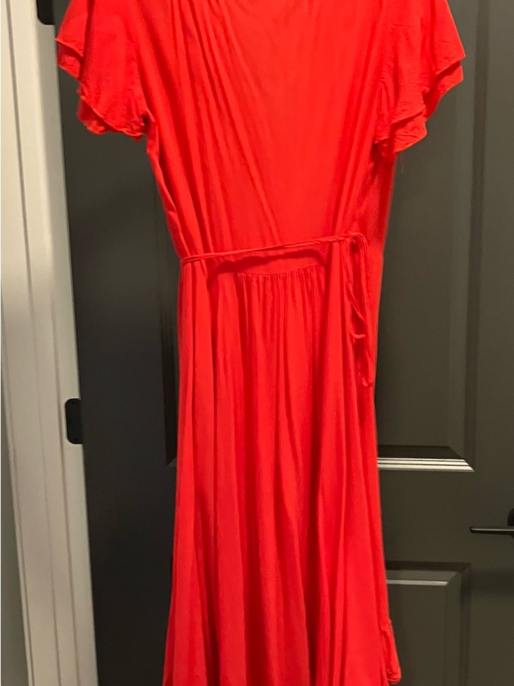 Simplee Apparel Red Wrap High-Low Maxi Dress - Picture 2 of 3
